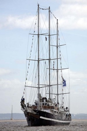 Tall Ships, Liverpool, July 2008: Capitan Miranda from Uruguay in the Parade of Sail.